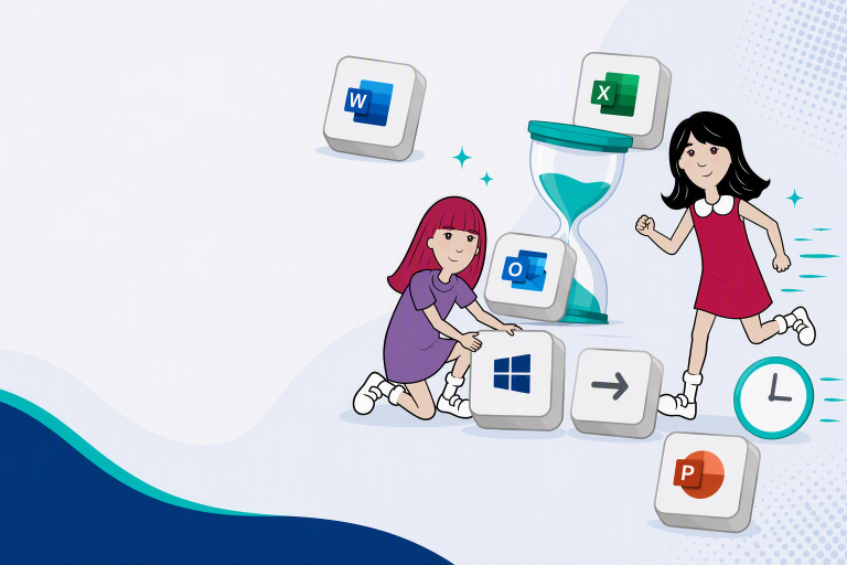 Des minis utilisent des raccourcis Microsoft 365 pour travailler plus rapidement avec Windows, Word, Excel, PowerPoint et Outlook.