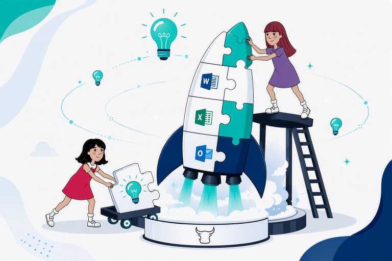 Minis kognos.pro assemblant une fusée symbolisant l’envoi d’idées innovantes.