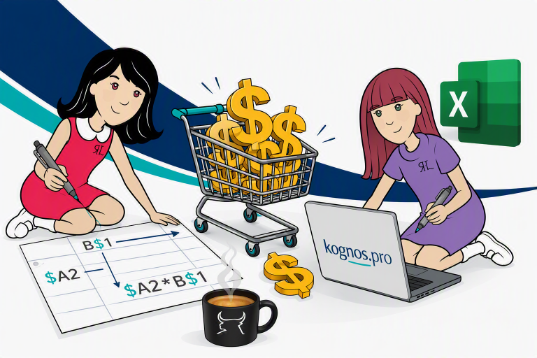 Formules Excel avec adressages absolus et mixtes illustrés visuellement