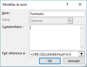 boite modifier nom dans Excel