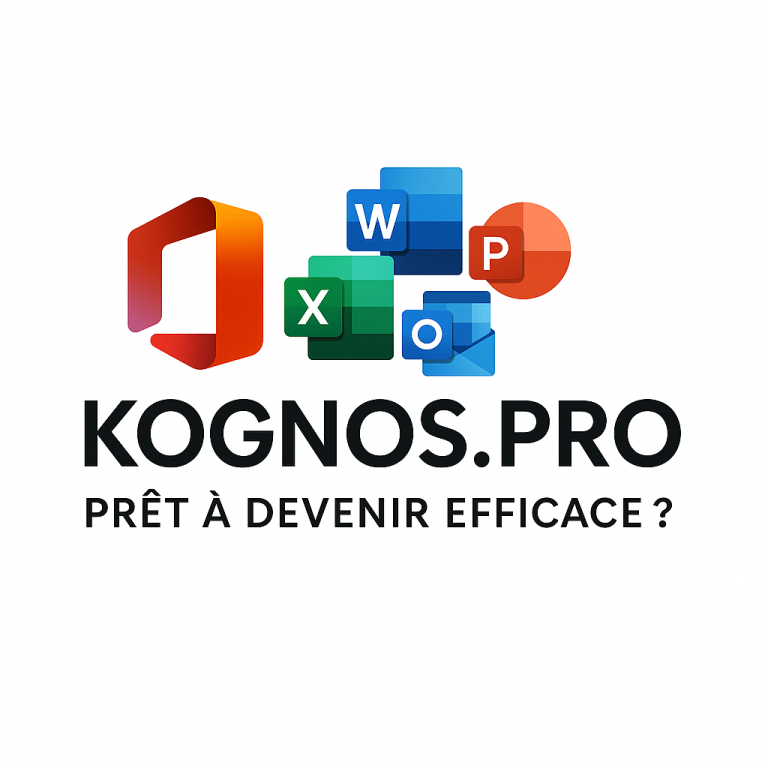 Logo blanc de Microsoft Office représentant les applications de la suite. Adapté à kognos.pro