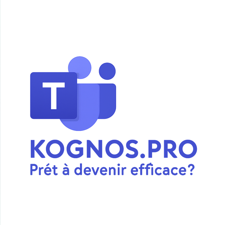 Logo vert de Microsoft Teams représentant un T blanc à gauche et du texte en dessous. Adapté à kognos.pro