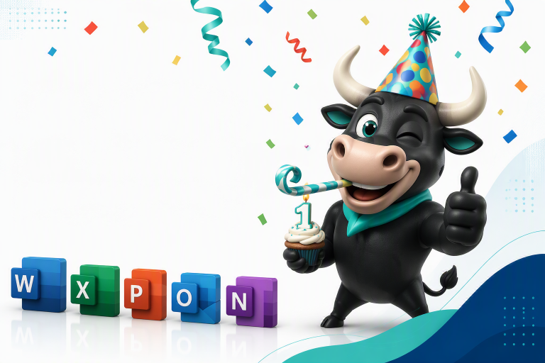 Image d'en-tête kognos.pro illustrant une plateforme de formation en ligne, des capsules vidéo et une célébration de première année.