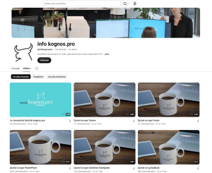image représentant des tuiles de vidéos kognos.pro sur la chaine Youtube