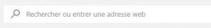 carre blanc avec instrucion pour entrer une adresse web à rechercher dans Edge