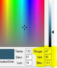 image avec des couleurs et ses codes RVB