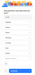 image avec liste de participant pour tirage avec drawnames
