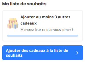 image avec invitation à faire le la liste de souhait dans drawnames