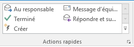 image avec les actions rapides de Outlook