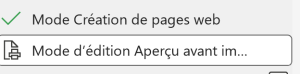 Option Mode d’édition Aperçu avant impression dans Microsoft Word.