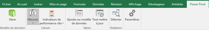 Ruban Power Pivot d’Excel pour gérer et analyser des données